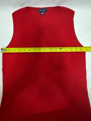 Ann Taylor Red Sleeveless Knit Shell Top thumbnail 5