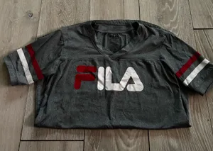 FILA Sleepwear Heather Navy Relaxed Fit Scoop Neck Short Sleeve Pajama Shirt thumbnail 1