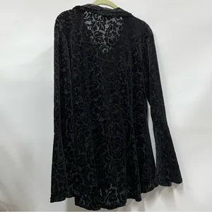 Ultra Pink Women’s Sz XL velvet burnout tunic blouse Whimsigoth Bohemian Hippie thumbnail 2