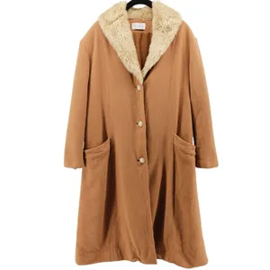 Y2K‎ Farina 2 Penny Lane Faux Fur Trim Trench Coat Old Money Mob Wife M/L thumbnail 2
