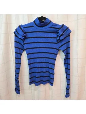 T.La Striped Ruffle Sleeve Top thumbnail 5