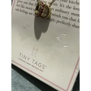 Tiny Tags You + Me Round Charm Pendant Necklace Gold Plated Brass 16+2in Adj thumbnail 3