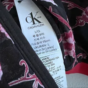 NWT Calvin Klein One Mesh Floral Pull On Bralette Adj Straps Romantic Pink Large thumbnail 8
