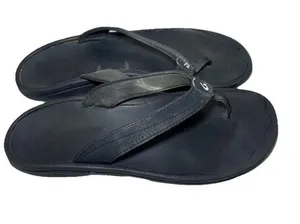 OluKai Ohana Sandals Womens Size 11 Black Flip Flops Thong Comfort Summer thumbnail 1