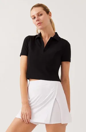 Outdoor Voices Black Cropped Polo thumbnail 1