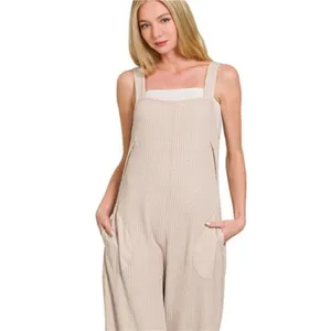 Zenana Knit‎ Waffle Wide Leg Overalls thumbnail 2