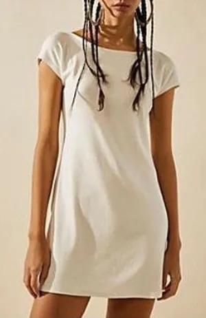 Free People Rosalia Good Feels open back white mini dress thumbnail 1
