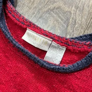 Vintage 90s‎ Red USA American Flag Knit Crewneck Crop Sweater Womens Size XL thumbnail 4