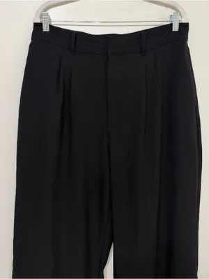 Abercrombie & Fitch Sloane Tailored Wide Leg Pants Size Large black thumbnail 4