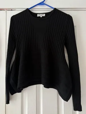 Opening‎ Ceremony Merino Wool Black Knit Sweater Size Small EUC thumbnail 1