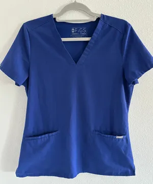 Figs Casma Technical Collection Top Womens‎ Small Blue Pocket Medical Nursing thumbnail 1