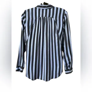 Maeve Anthropologie Breckinridge Blue Striped Button Down Blouse NWOT thumbnail 2