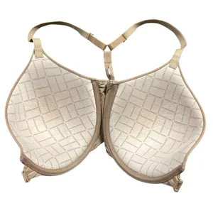 Victorias Secret Racerback Semi Demi Bra Front Closure Beige 34DD Champagne thumbnail 3