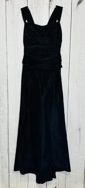 Lazaro Y2K Black Layered Taffeta Evening Gown Dress Sz 4 Sleeveless USA thumbnail 1
