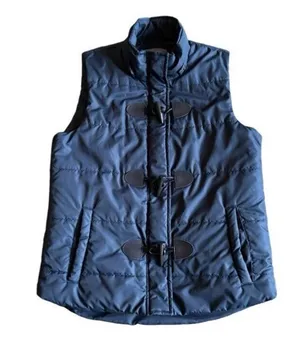 Bagatelle Vest Navy Quilted Size Small Toggles Zip Snap Button Cabin Lodge Fall thumbnail 1
