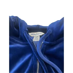 Tommy Bahama royal blue zip hoodie velour sz Small thumbnail 3