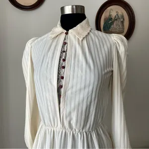 VINTAGE 1970s Edwardian Revival Dress thumbnail 6