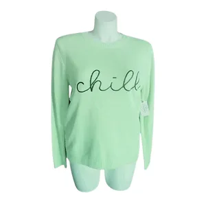 St John's Bay Pullover Womens Mint Green Crew‎ Neck Embroidered Chill Casual thumbnail 3