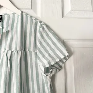 Emery Rose NWT Green White Nautical Striped Notched Collar Boxy Sundress Large thumbnail 6