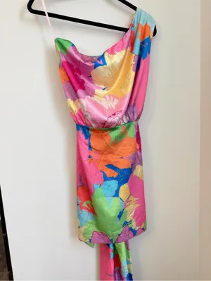 Gigi & Ella Ocean Avenue One-Shoulder Floral Wrap Mini Dress thumbnail 4