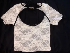 Outcast Lace Festival Crop Top nwot size xs thumbnail 2