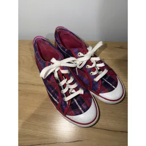 Coach Women's Barrett Plaid Patent Leather Sneakers Y2K Purple Pink Size 7.5 J thumbnail 2