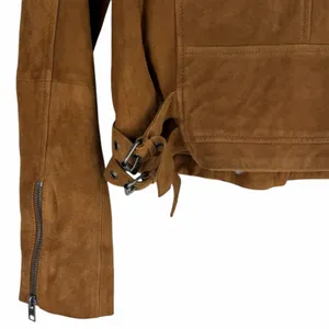 Lucky Brand Goat Suede Asymmetrical Zip Moto Jacket Brown Size XS thumbnail 10