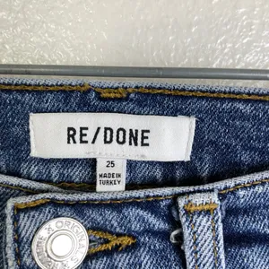 Re/Done 90s High Rise Extra Crop Jeans Womens 25 Blue Denim Button Undone Hem thumbnail 9