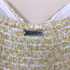 Billabong Women’s Boho Floral Print Yellow White Puff Sleeve Tiered Maxi Dress thumbnail 7