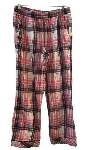 Victoria's Secret Women's M Pink Plaid Pajama Pants Elastic Waist‎ with Pockets thumbnail 1