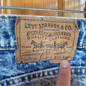 Vintage Levi's Acid Washed Orange Tab 550 Relaxed Taper Jeans Denim 36 X 32 thumbnail 12