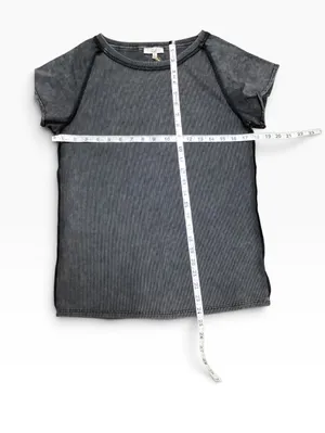 Easel charcoal gray ribbed short sleeve top Size Large thumbnail 5