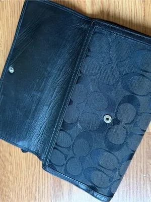 Coach Brown and Black Signature Continental Wallet thumbnail 10