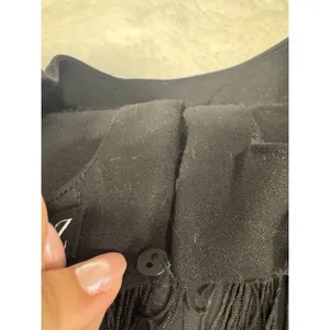 ZARA Black Fringe Statement Mini Dress Long Sleeve XL thumbnail 4