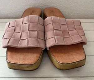 Matisse Hamptons Platform Slides Sandals Dusty Rose Pink Suede Shoes thumbnail 4