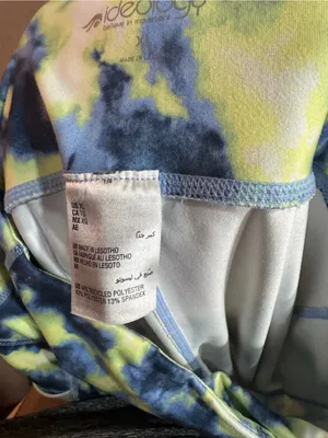Ideology Yellow and Navy Tie-Dye Active Leggings Size XL thumbnail 5
