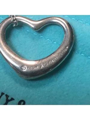 Tiffany & Co Sterling Silver Elsa Peretti Open Heart Pendant Necklace thumbnail 3