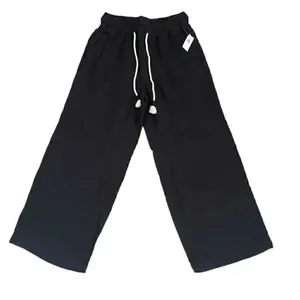 Old Navy Black Y2K Drawstring High Waisted Textured Soft Wide Leg Cozy Pants S thumbnail 1