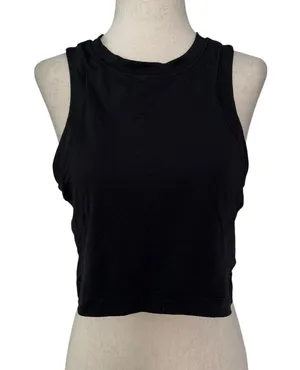 Lululemon Black Open Back Crop Top Women Size 4 | 65-25 thumbnail 1