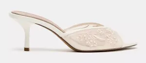 ZARA Mesh Pearl Embroidered Women's Heels thumbnail 1
