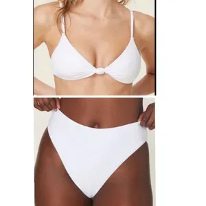 Andie bikini Set‎ Santorini Top 90s High Waisted Bottom White size L NWT/NWOT thumbnail 2