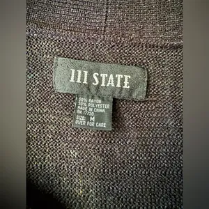 Vintage 111 State collared black semi see through tunic sweater, size medium thumbnail 9