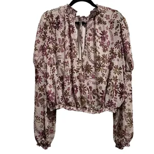Free People Clarissa floral printed blouse Medium thumbnail 4