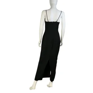 Roberta Black Draped Maxi Dress Sweetheart Neckline Spaghetti Strap Formal Gown thumbnail 5