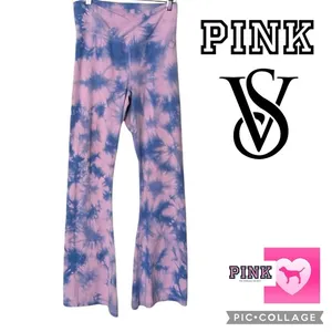 Vs Pink Tie Dye Bell Bottom Criss Cross Front Leggings thumbnail 2