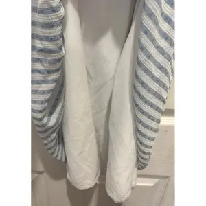 Blu Pepper Blue White Striped Swiss Dot Tiered Mini Dress Large‎ Tie Back Beach thumbnail 5