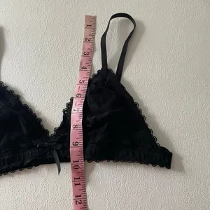 Show Off by Aerie Black Lace Triangle Bralette Size Large Coquette Y2K thumbnail 7