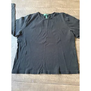 Lauren Ralph Lauren Women's Black Arm Pocket Long Sleeve Tee‎ Size XL thumbnail 3
