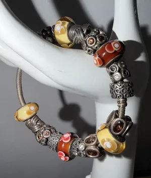 Authentic Pandora Stg Silver Bracelet 16 Genuine Charms Murano 925 thumbnail 1