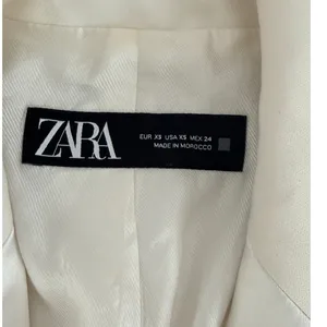 Zara Womens Cream White‎ Satin Lapel Tailored Single Button Blazer XS thumbnail 6
